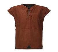 BPURB Gilet médiéval pour homme - Style victorien - Style steampunk - Style vintage - Pour Halloween - Marron - Taille L
