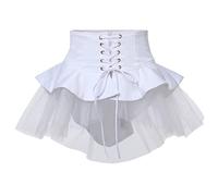 BPURB Jupon Femme Steampunk Victorian Tutu Tulle Rockabilly Petticoat Jupe Gothique Pirate Corset Ceinture sous-Jupe