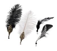 BPURB Lot de 4 plumes pour cartes de tarot et 4 plumes d'éléments pour outils de divination de sorcière