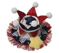 BPURB Mini chapeau haut-de-forme de clown de cirque pour femme, couronne Lolita pour Halloween, carnaval, cosplay, fête