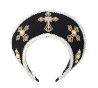 BPURB Tudor Queen Coronet Chapeau à capuche pour femme Anne Boleyn Chapeau élisabéthain Bandeau royal français pour cosplay fête