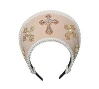 BPURB Tudor Queen Coronet Chapeau à capuche pour femme Anne Boleyn Chapeau élisabéthain Bandeau royal français pour cosplay fête