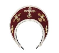BPURB Tudor Queen Coronet Chapeau à capuche pour femme Anne Boleyn Chapeau élisabéthain Bandeau royal français pour cosplay fête