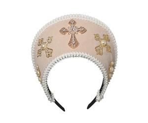 BPURB Tudor Queen Coronet Chapeau à capuche pour femme Anne Boleyn Chapeau élisabéthain Bandeau royal français pour cosplay fête