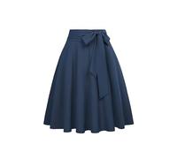 BPVCMHOS Jupe trapèze Taille Haute avec Poches pour Femmes, Jupe trapèze mi-Mollet de Couleur Unie, Jupe décontractée mi-Longue avec Poche (C,XL)
