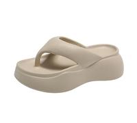 BPVCMHOS Tong femme Slippers Pour Femmes Coins D'été Bouton Glissades Chaussures Plage Sandales Femmes À L'extérieur De La Plate-forme De Plate-forme, Tongs-ivoire-37