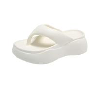 BPVCMHOS Tong femme Slippers Pour Femmes Coins D'été Bouton Glissades Chaussures Plage Sandales Femmes À L'extérieur De La Plate-forme De Plate-forme, Tongs-blanc-37