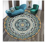 BPWXINL Tapis Rond Mandala à Poils Courts 160cm Microfibre Douce Tapis Circulaire,Antidérapant Lavable,Style Bohème Vintage,pour Décoration la Maison Cuisine Salon Chambre,08-120 * 120cm