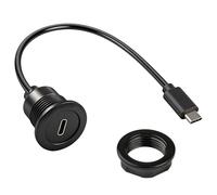 Bpzmm Prise USB C à Encastrer 5 Gbit/s 20V 3A Mâle vers Femelle Câble Panel Mount USB 3.0 PD 60W Prise USBC Ronde pour Voiture Tableau de Bord Bureau Meuble Bateau Camping-Car
