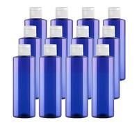 BPZXL 12 pièces 200ml Bleu flacons vides en plastique avec Bouchon à Charnière Blanc Bouteilles Pour Cosmétique Savon Gel Huile essentielle Lotion le shampooing