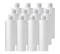 BPZXL 12 pièces 250ml Blanc flacons vides en plastique avec Bouchon à Charnière Transparent Bouteilles Pour Cosmétique Savon Gel Huile essentielle Lotion le shampooing