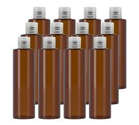 BPZXL 12 pièces 250ml Marron flacons vides en plastique avec Bouchon à Charnière Transparent Bouteilles Pour Cosmétique Savon Gel Huile essentielle Lotion le shampooing