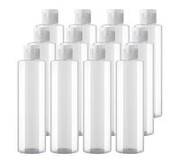 BPZXL 12 pièces 250ml Transparent flacons vides en plastique avec Bouchon à Charnière Transparent Bouteilles Pour Cosmétique Savon Gel Huile essentielle Lotion le shampooing
