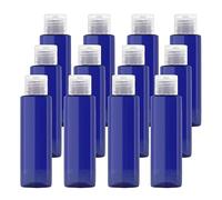 BPZXL 24 pièces 100ml Bleu flacons vides en plastique avec Bouchon à Charnière Transparent Bouteilles Pour Cosmétique Savon Gel Huile essentielle Lotion le shampooing