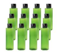 BPZXL 24 pièces 100ml Vert flacons vides en plastique avec Bouchon à Charnière Noir Bouteilles Pour Cosmétique Savon Gel Huile essentielle Lotion le shampooing