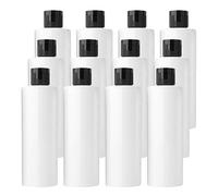 BPZXL 24 pièces 200ml Blanc flacons vides en plastique avec Bouchon à Charnière Noir Bouteilles Pour Cosmétique Savon Gel Huile essentielle Lotion le shampooing