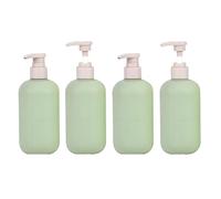 BPZXL 4 pièces Bouteille avec Pompe de Lotion 300ml, Récipients de Voyage Rechargeables HDPE étanches pour shampoing, Gel Douche, crème et cosmétique