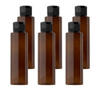 BPZXL 6 pièces 100ml Marron flacons vides en plastique avec Bouchon à Charnière Noir Bouteilles Pour Cosmétique Savon Gel Huile essentielle Lotion le shampooing