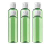BPZXL 6 pièces 100ml Vert flacons vides en Plastique avec Bouchon à Charnière Transparent Bouteilles pour Savon Gel Huile Essentielle Lotion Le shampooing Cosmétique