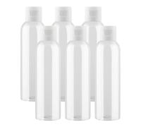 BPZXL 6 pièces 150ml Transparent flacons vides en plastique avec Bouchon à Charnière Blanc Bouteilles Pour Savon Gel Huile essentielle Lotion le shampooing Cosmétique