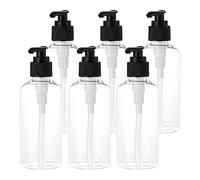 BPZXL 6 pièces 200ml Transparent flacons vides en Plastique, Flacon Vide Pompe Cosmétique Bouteilles pour Huile Essentielle Cosmétique Savon Gel Lotion