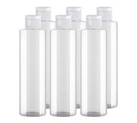 BPZXL 6 pièces 250ml Transparent flacons vides en plastique avec Bouchon à Charnière Blanc Bouteilles Pour Cosmétique Savon Gel Huile essentielle Lotion le shampooing