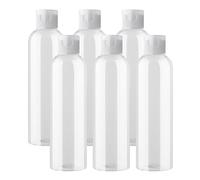BPZXL 6 pièces 250ml Transparent flacons vides en plastique avec Bouchon à Charnière Transparent Bouteilles Pour Savon Gel Huile essentielle Lotion le shampooing Cosmétique