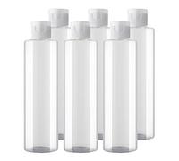 BPZXL 6 pièces 250ml Transparent flacons vides en plastique avec Bouchon à Charnière Transparent Bouteilles Pour Cosmétique Savon Gel Huile essentielle Lotion le shampooing