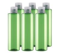 BPZXL 6 pièces 250ml Vert flacons vides en plastique avec Bouchon à Charnière Transparent Bouteilles Pour Cosmétique Savon Gel Huile essentielle Lotion le shampooing