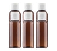 BPZXL 6 pièces 50ml Marron flacons vides en plastique avec Bouchon à Charnière Blanc Bouteilles Pour Savon Gel Huile essentielle Lotion le shampooing Cosmétique