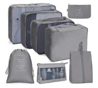 Bq73A Organiseur De Voyage 8 Pcs Gris