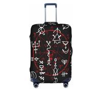 bqabhu Housse de protection extensible pour valises style rétro vintage, Sceau magique rouge et alchimie, L, Housse de bagage