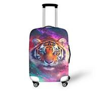 bqabhu Housse de protection pour bagage de voyage avec motif girafe - Anti-rayures et anti-poussière - Convient aux bagages de 45,7 à 53,3 cm, Galaxy Tiger, L (for 25-28 Inch Luggage), Housse de