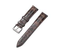 BQAXUREW EDVENA 12-24mm Bracelets De Montre en Cuir Véritable Bracelet Noir Rouge Marron Bracelet De Montre for Femmes Hommes Bracelet(Dark Brown_24mm)
