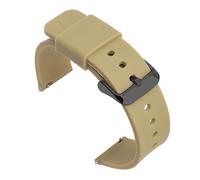 BQAXUREW EDVENA 12mm 14mm 16mm 18mm 19mm 20mm 21mm 22mm 24mm Bracelet De Montre De Remplacement en Silicone Bracelet en Caoutchouc Bracelet De Montre De Sport(Beige Black Buckle_14mm)