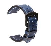 BQAXUREW EDVENA 18mm 20mm 22m 24mm Bracelets De Montre en Cuir À Dégagement Rapide Ceinture Décontractée Bracelet De Montre Intelligente Bracelet Doux Et Confortable Bracelet De Montre(Blue_24mm)