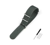 BQAXUREW EDVENA Bracelet de montre côtelé 16 mm, 20 mm, 22 mm, 18 mm, 19 mm, 24 mm, en nylon robuste, style rétro, tressé, en tissu balistique(GRAY,16mm)