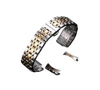 BQAXUREW EDVENA Bracelet de montre en acier inoxydable compatible avec Tissot et Citizen, compatible avec les bracelets de montre 12/13/14/16/17/18/19/20/21/22/23/24 mm(Silver Gold,22mm)