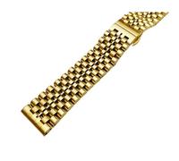 BQAXUREW EDVENA Bracelet De Montre en Acier Inoxydable, Largeur 18mm 20mm 22mm 24mm, Bracelet De Montre en Métal, Bracelet De Remplacement(Gold_18mm)