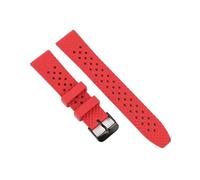 BQAXUREW EDVENA Bracelet De Montre en Caoutchouc Étanche À l'eau, 18mm 20mm 22mm, Bracelet De Montre À Dégagement Rapide, Bracelet De Sport(Red Black Buckle_18mm)