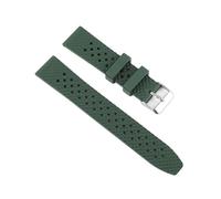 BQAXUREW EDVENA Bracelet De Montre en Caoutchouc Étanche À l'eau, 18mm 20mm 22mm, Bracelet De Montre À Dégagement Rapide, Bracelet De Sport(Green Silver Buckle_18mm)