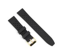 BQAXUREW EDVENA Bracelet De Montre en Caoutchouc Étanche À l'eau, 18mm 20mm 22mm, Bracelet De Montre À Dégagement Rapide, Bracelet De Sport(Black Gold Buckle_20mm)