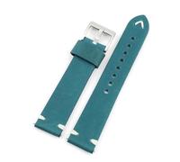 BQAXUREW EDVENA Bracelet De Montre En Cuir De Cheval Fou À Dégagement Rapide, 20mm 22mm, Bracelet De Montre En Cuir Rétro Super Doux(Green)