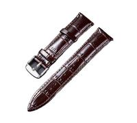 BQAXUREW EDVENA Bracelet De Montre en Cuir De Veau 18mm 19mm 20mm 21mm 22mm Couche Supérieure en Cuir De Vachette Bracelet De Montre Accessoires De Bracelet for Hommes(Coffee_19mm)