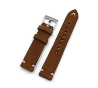 BQAXUREW EDVENA Bracelet De Montre En Cuir Suédé, 18mm, 20mm, 22mm, 24mm, Bracelet De Remplacement À Dégagement Rapide, Vintage, For Hommes Et Femmes, Marron(Brown,20mm)