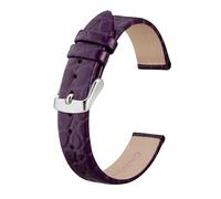 BQAXUREW EDVENA Bracelet De Montre En Cuir Véritable For Dames Femmes 8mm 10mm 12mm 14mm 16mm 18mm 19mm 20mm Bracelet De Remplacement Boucle En Acier Inoxydable(Purple-Silver,8mm)