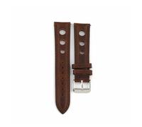 BQAXUREW EDVENA Bracelet De Montre Fait À La Main, Cire D'huile Respirante, Cuir De Cheval Fou 18 19 20 21 22, Bracelet en Cuir Véritable À Dégagement Rapide(Brown,18mm)