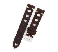 BQAXUREW EDVENA Bracelet De Montre Rétro En Cuir Crazy Horse, 18mm 19mm 20mm 22mm, Trois Trous, En Cuir Véritable, À Dégagement Rapide(Coffee,18mm)