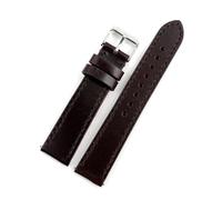 BQAXUREW EDVENA Bracelet De Montre Rétro en Cuir Véritable, Cire D'huile, Bracelet De Montre en Cuir De Cheval Fou, 20mm 22mm, Bracelet De Montre d'affaires(Dark Coffee_20mm)