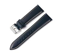 BQAXUREW EDVENA Bracelet De Montre Vintage En Cuir Ciré À L'huile, 18mm, 19mm, 20mm, 21mm, 22mm, Accessoires, Boucle Ardillon(Blue,21mm)